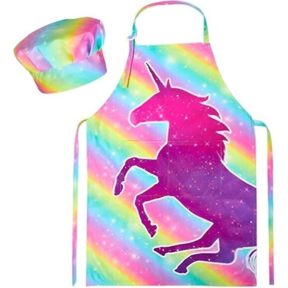Unicorn Magic Cooking Bundle: Apron, Cookbook, & Glittery Unicorn Oven Mitt - Picture 9 of 9